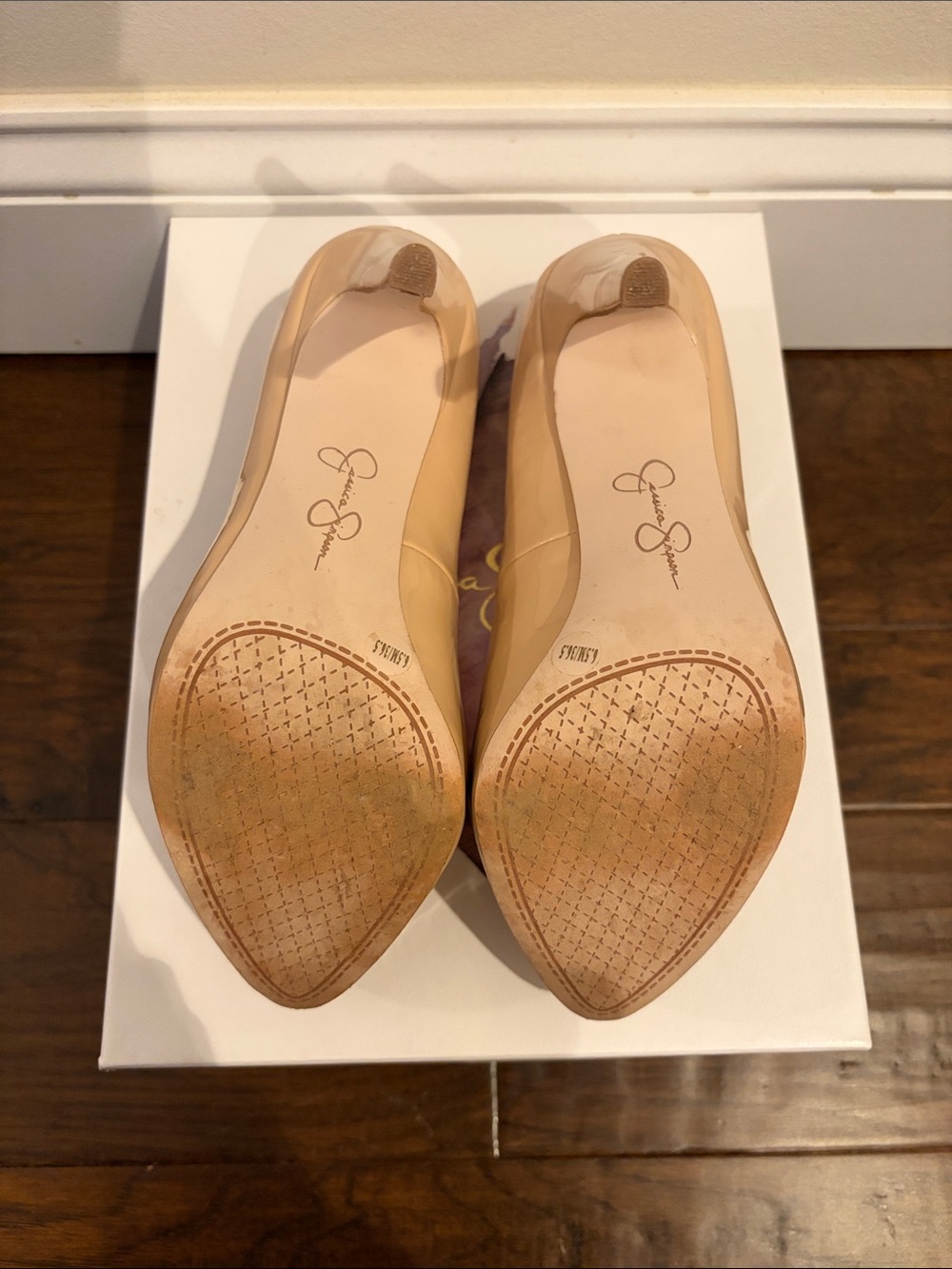 Jessica Simpson Nude Patent Platform Pumps- EUC - Picture 5 of 7